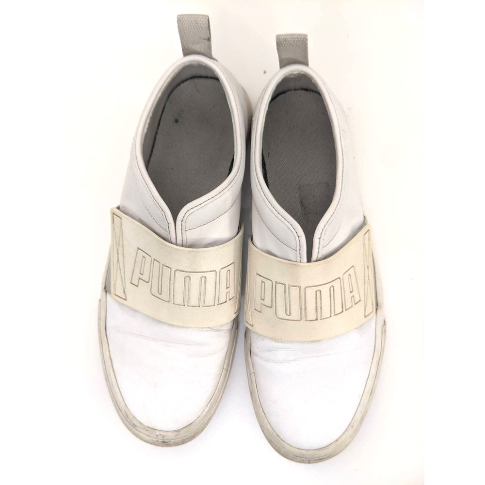 Puma Mens El Rey Fun Fashion Casual Sneaker Slip-On Round-Toe Leather White 8.5